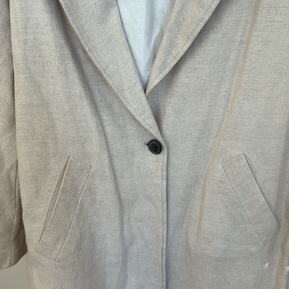 Zara Basic Linen Like Oversized Jacket - image 2